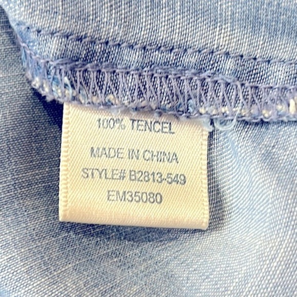 Cloth & Stone Tencel 3/4 Sleeve Button Down Tunic Top  XS - Picture 5 of 9